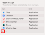 mac macos launch at login items apps programs how to add manage