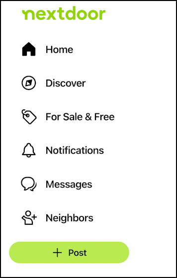 nextdoor create for sale free listing - find "+POST"