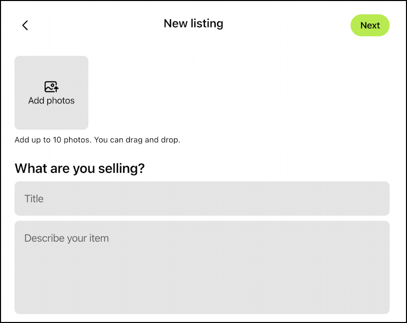nextdoor create for sale free listing - new listing blank