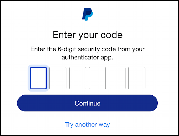 paypal login authenticator app 2fa required - 