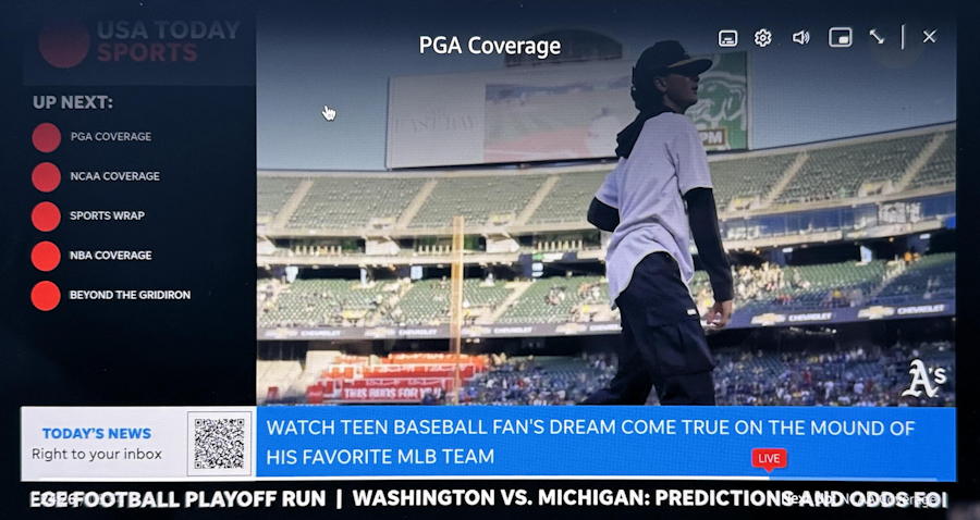 amazon prime video live tv - usa today sports live with overlay controls