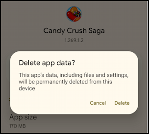 android fully uninstall app cache data - sure you want to clear storage data?