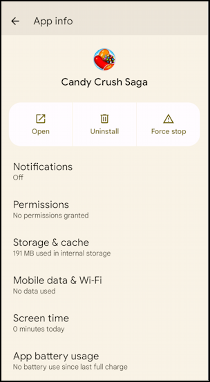 android fully uninstall app cache data - ready to uninstall