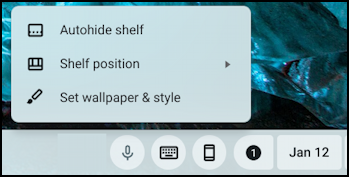 chromebook chromeos shelf - options settings