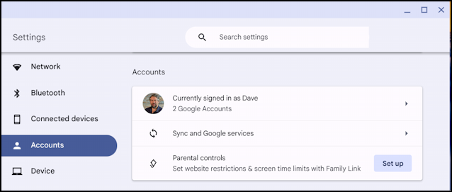 chromebook chromeos remove account - settings > accounts