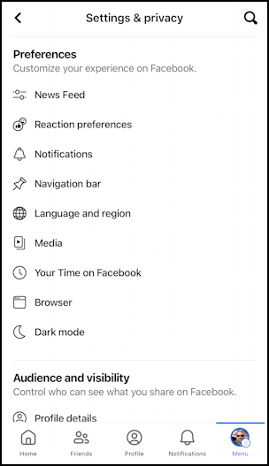 facebook disable link history - all settings preferences