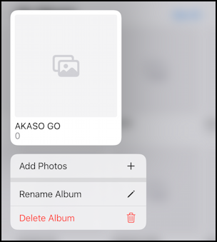 ios iphone photos empty albums - pop-up menu