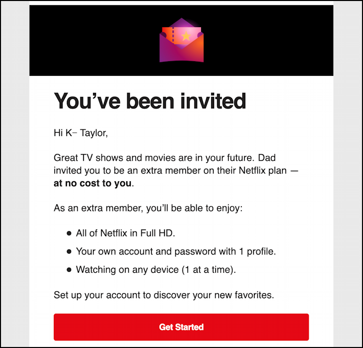 netflix remote access add extra member - you've been invited