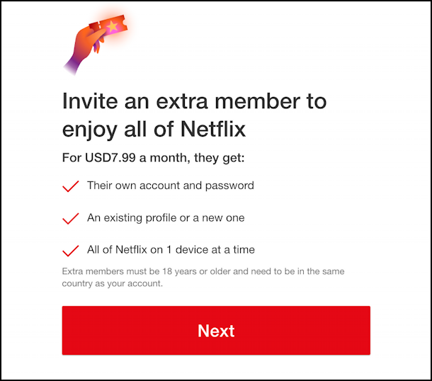 netflix remote access add extra member - invite extra member