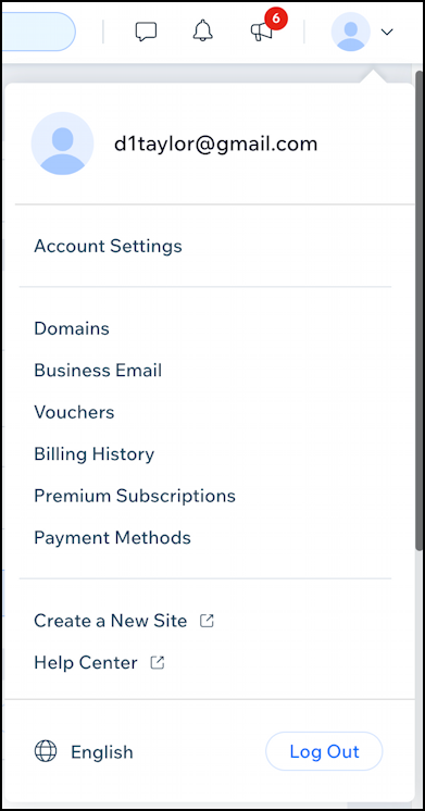wix enable account authentication 2-factor - account menu