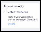 wix account set up 2fa two-factor authentication app security