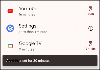android app time limit youtube - timer change confirmed