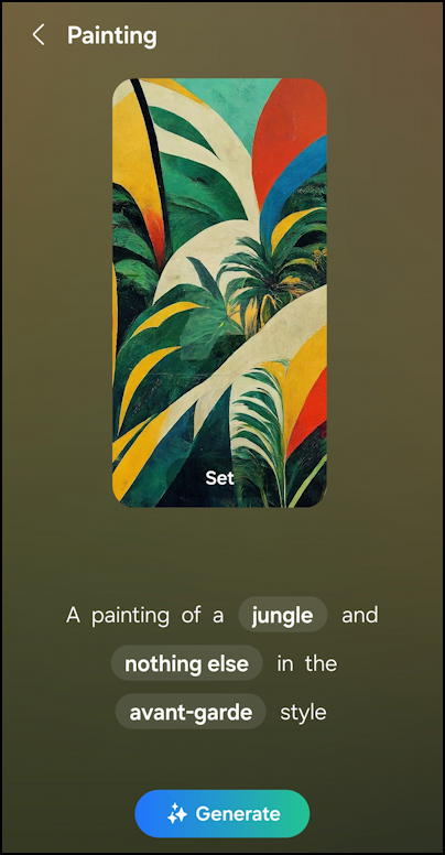 samsung one ui android 14 ai wallpaper - painting jungle