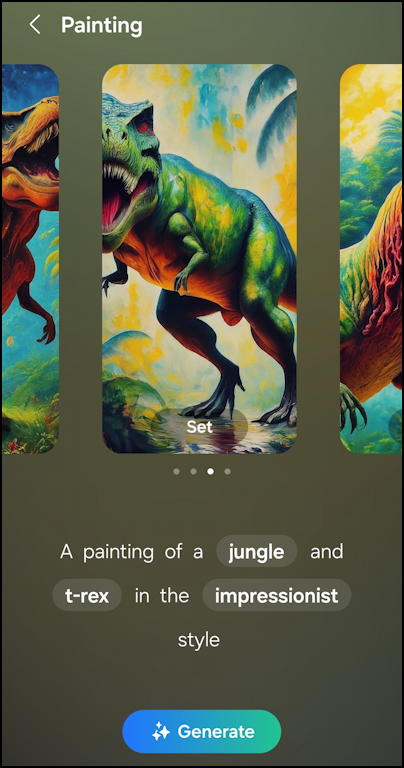 samsung one ui android 14 ai wallpaper - my fave pop art t-rex