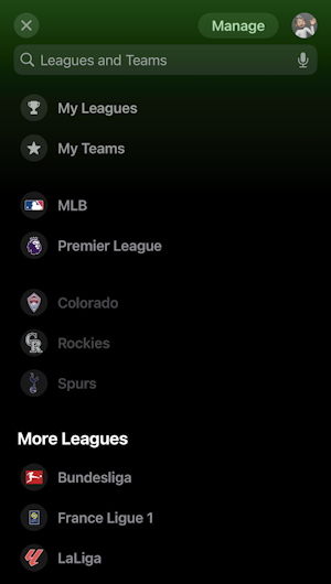 apple sports iphone - pick your team and leagues