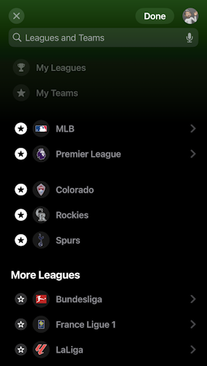 apple sports iphone - manage your teams and leagues