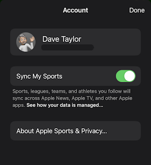 apple sports iphone - settings within the app