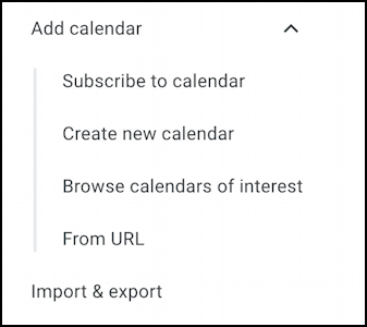 google calendar subscribe add sports team schedule - add calendar menu