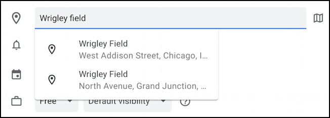 google calendar subscribe add sports team schedule - add location  wrigley field