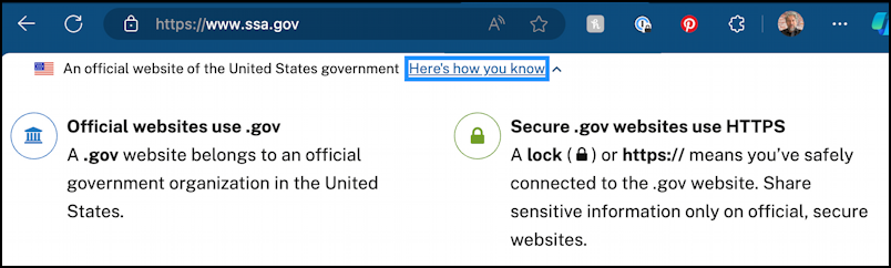 ssa scam phishing email - real ssa.gov site - verify site legitimacy
