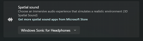 win11 sound settings - spatial audio sound