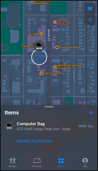 apple airtags firmware - item location