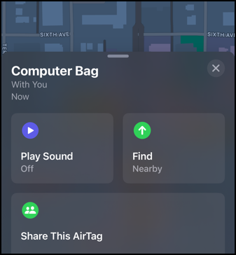 apple airtags firmware - interact controls play sound find