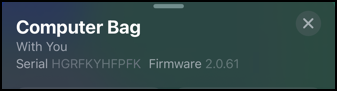apple airtags firmware - serial number and firmware version