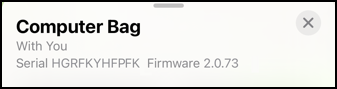apple airtags firmware - list serial number and latest firmware version
