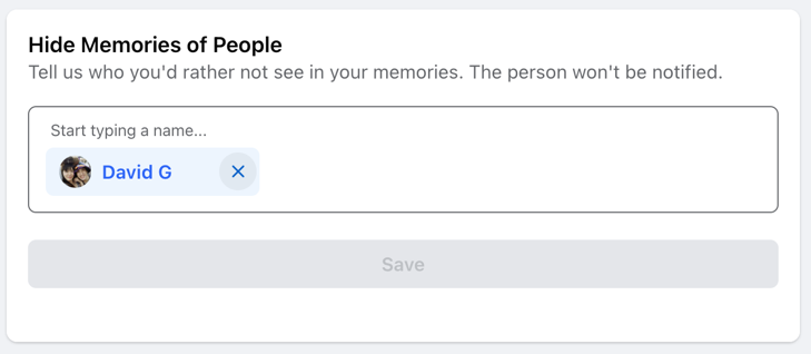 facebook fb memories - person hidden