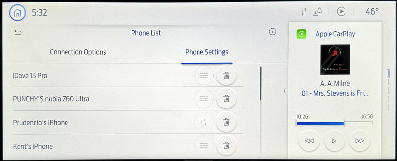 ford infotainment delete bluetooth phone - connections