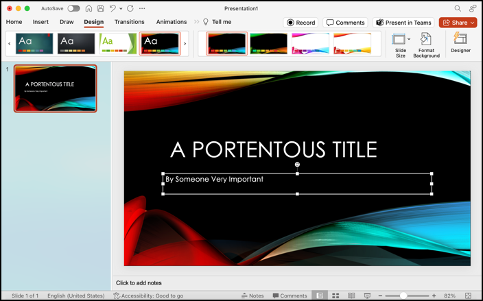 powerpoint change theme master - template theme applied