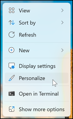 win11 change display timeout sleep - desktop context menu