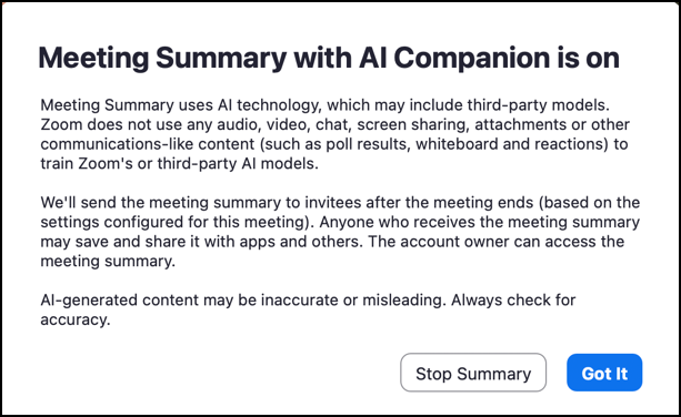zoom ai features how to use - meeting summary