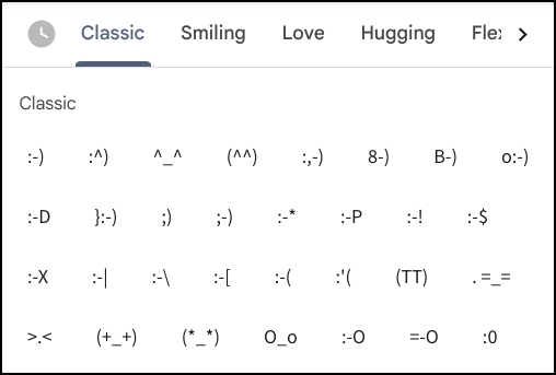 chromebook chromeos emoji gif picker tool - ascii art