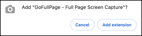 google chrome capture save full webpage - sure you want to install?