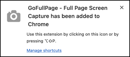 google chrome capture save full webpage - extension has been added