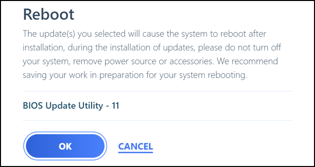 lenovo vantage update bios - ready to reboot?