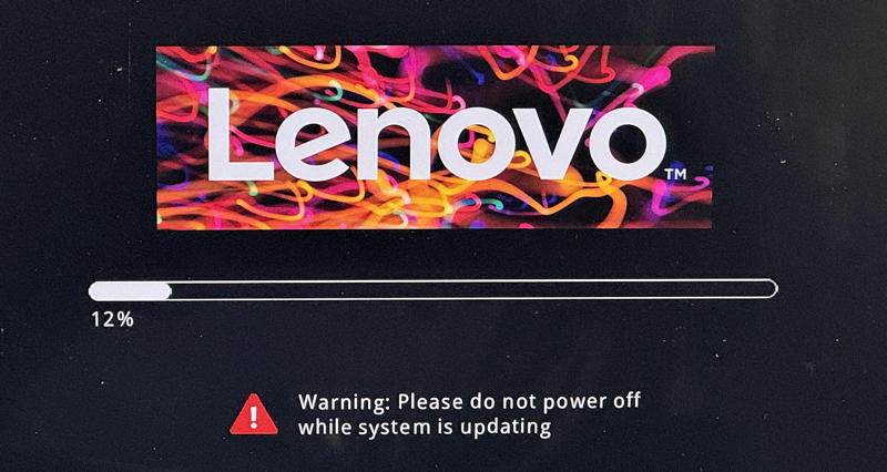 lenovo vantage update bios - updating BIOS progress bar