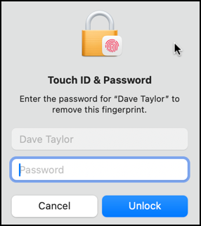 mac macos touch id fingerprint - enter password