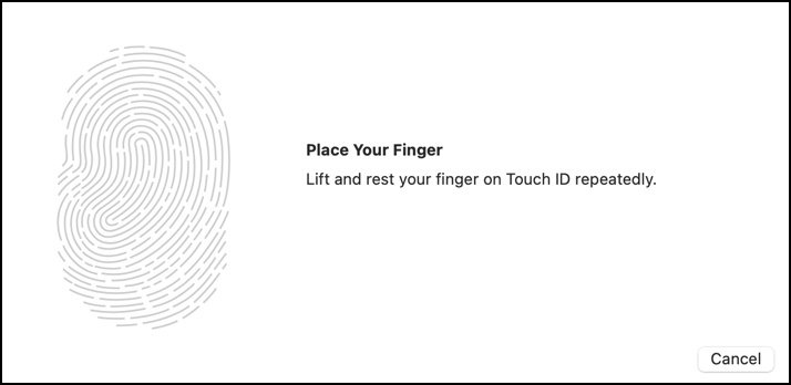 mac macos touch id fingerprint - touch sensor