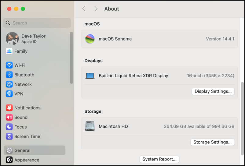 mac macos macbook model number serial - macos / display / drive info