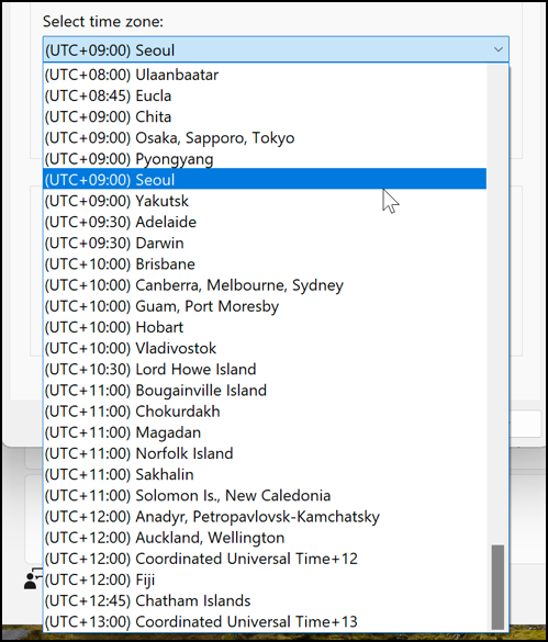 win11 world clock time display - settings > extra clocks choose from list