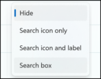 windows 11 taskbar search box - how to hide, shrink, reduce, shortcuts