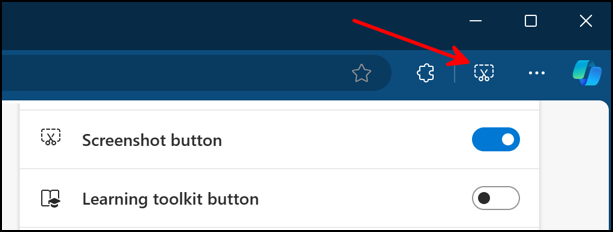 microsoft edge webpage screen capture - add button