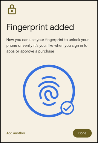 android replace fingerprint scan - fingerprint added