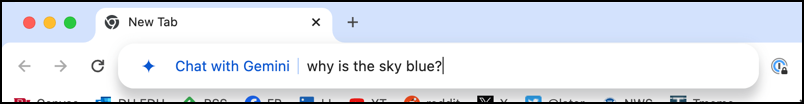 google chrome - gemini ai shortcut - why is the sky blue?