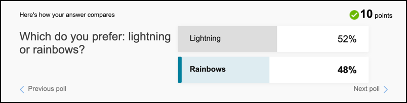 microsoft bing rewards earn - daily poll lightning rainbows answer