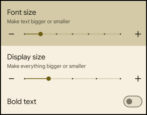 android 14 accessibility: change font size display zoom ease of use