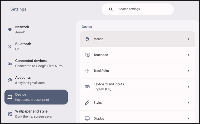 chromebook chromeos customize mouse buttons - settings